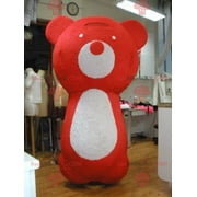 Big red and white teddy bear mascot