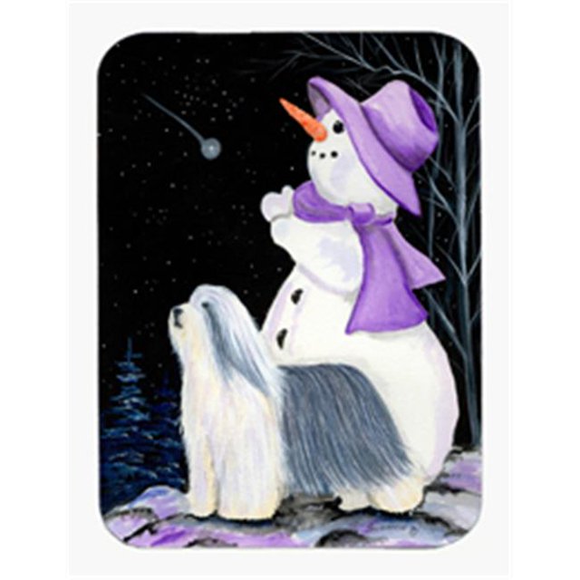 Carolines Treasures SS8947MP Snowman avec Bearded Collie Tapis de Souris & Hot Pad & Trivet
