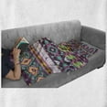 thumbnail image 6 of Tribal Soft Flannel Fleece Throw Blanket, Traditional Pattern Geometrics and Arrows Art, Cozy Plush for Indoor and Outdoor Use, 70" x 90", Teal Purple Yellow, by Ambesonne, 6 of 6