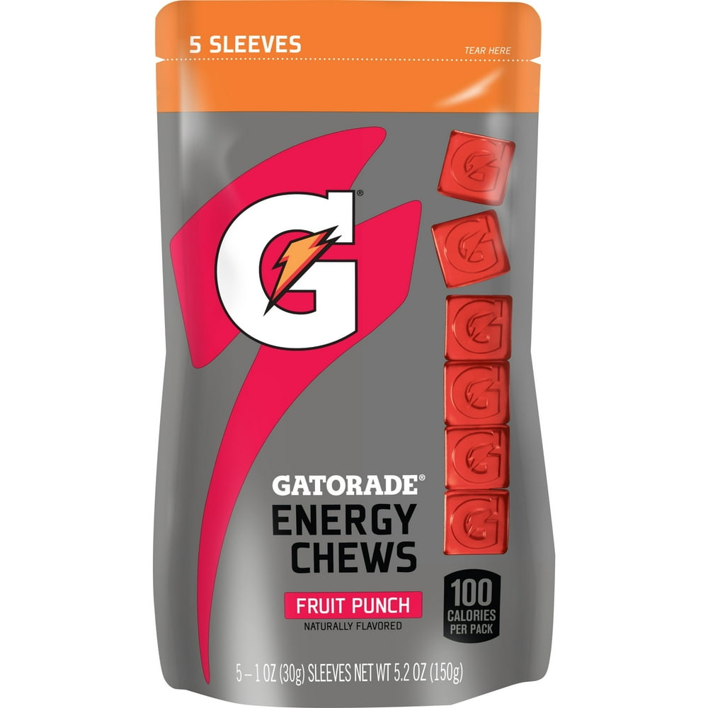 Gatorade Prime Energy Chews, Fruit Punch, 1 oz Sleeves, 5 Count