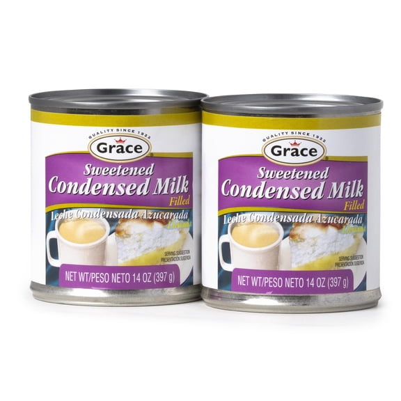 Grace Sweetened Condensed Milk Filled 14oz - 2 Pack - Leche Condensada Azucarada Llenada