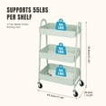 thumbnail image 3 of Gianna 3 Tier Rolling Storage Cart with Lockable Wheels and Handle for Kitchen Bathroom, 3 of 7