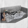 thumbnail image 6 of Letter C Soft Flannel Fleece Blanket, Victorian Inspired Gothic Style Capital C Vintage Feminine Floral Branches, Cozy Plush for Indoor and Outdoor Use, 70" x 90", White Black Grey, by Ambesonne, 6 of 6