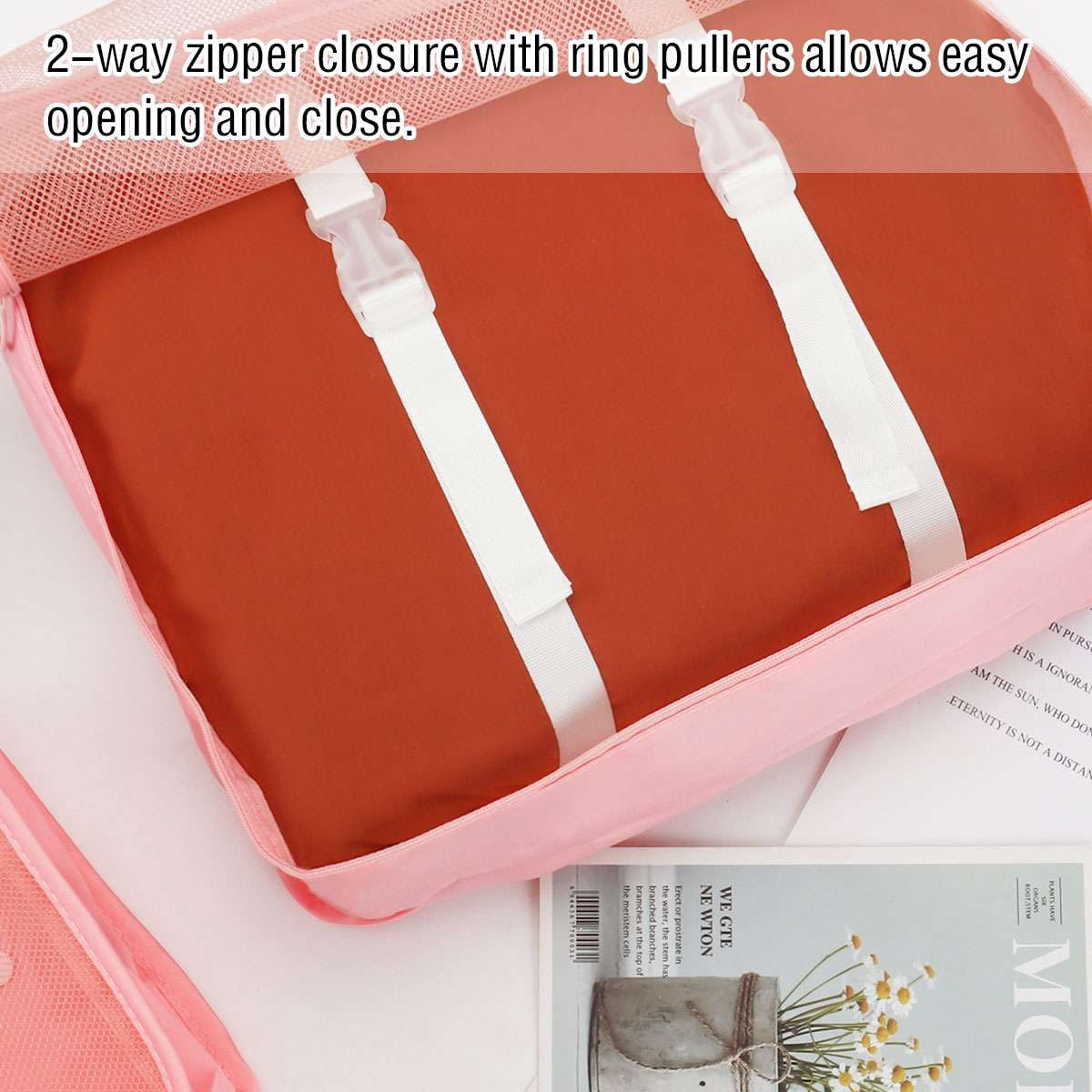 Gustave Luggage Packing Cubes for Travel, 8 Pcs Lightweight Suitcase Organizer Bags Set Foldable Packing Organizers Storage Bag for Carry on Luggage "Black"