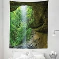 thumbnail image 1 of Green Tapestry, Canyon Michigan Caves Memorial Falls in the Forest Eco Foliage Picture, Fabric Wall Hanging Decor for Bedroom Living Room Dorm, 5 Sizes, Army and Fern Green, by Ambesonne, 1 of 1