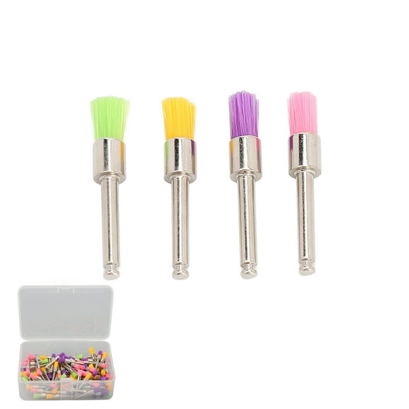 Polishing Brush, Oral Polishing Brush Silicone Rubber 100pcs Disposable Portable For Oral Clinic Transparent,Color Mixed