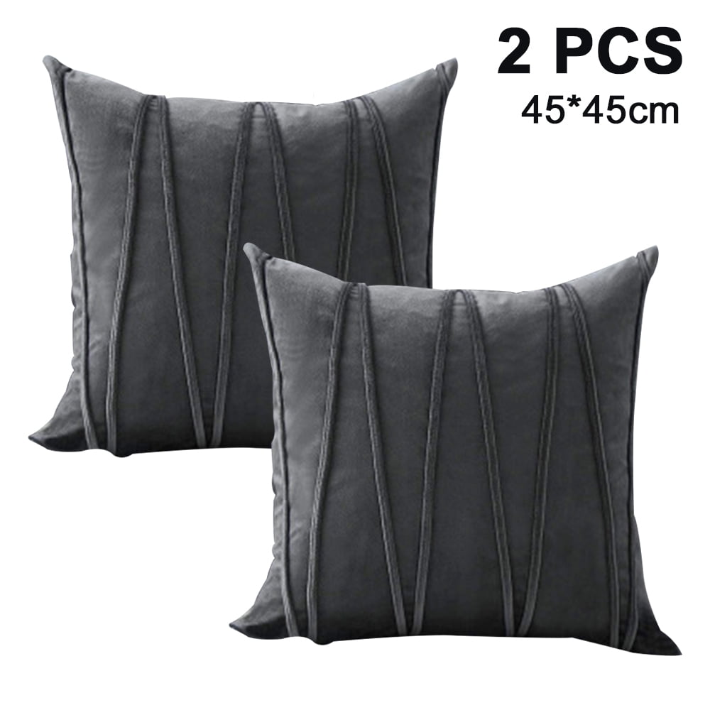 Soft Velvet Stripe Cushion Cover Solid Pillow Case Home Office Sofa Decoration