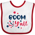 thumbnail image 3 of Inktastic 4th of July Boom Y'all with Red White and Blue Stars Boys or Girls Baby Bib, 3 of 4