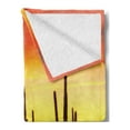 thumbnail image 2 of Saguaro Soft Flannel Fleece Throw Blanket, Eve Sky in Barren Land with Cactus and Odd All Around the Dry Earth Photo, Cozy Plush for Indoor and Outdoor Use, 50" x 70", Red Yellow, by Ambesonne, 2 of 5