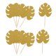 thumbnail image 2 of 10 Piezas De Papel Con Tropical Hoja Magdalena Decoración Topper Decoración Oro Yuyangstore cupcake pick decoración, 2 of 8