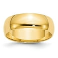 thumbnail image 5 of 14K Yellow Gold 6mm Light Weight Half Round Band Ring Size 11, 5 of 7