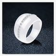 thumbnail image 2 of HIJONES Women's 14mm Ceramic Cubic Zircon Ring Personalized Diamond Couple Band Ring Jewelry White Size 8, 2 of 3