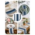 thumbnail image 4 of Cloth Napkins Set of 4 - 20x20 Inches, Ombre Dark Blue Washable Reusable Table Napkins, Gradient White Abstract Minimalist Stripe Soft & Absortbent Dining Napkin for Party Wedding Hotel Restaurant, 4 of 8