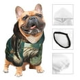thumbnail image 3 of Fotbe Green Forest Dinosaur Print Small Dog Sweater Hoodies Pet Grey Hooded Soft Fleece Sweatshirts with Pocket Fall Winter Puppy Cat Sweaters Warm Clothes-XX-Large, 3 of 7