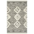 thumbnail image 2 of SAFAVIEH Kenya Pierce Geometric Diamonds Fringe Area Rug, Black/Ivory, 5' x 8', 2 of 6