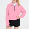 thumbnail image 2 of AherBiu Teen Girls Clothes Sweatshirt Half Zip up Collared Long Sleeve Tops Casual Loose Pullover with Pocket, 2 of 7