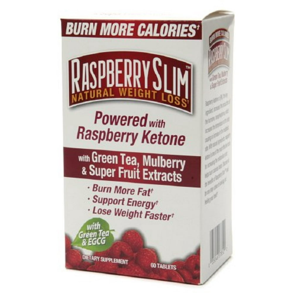 Raspberry Slim Powered with Raspberry Ketone Tablets 60 ea (Pack of 4