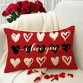thumbnail image 5 of Valentine''s Day Lumbar Decorative Rectangle Pillow Cover 12x20, Red Black Love Hearts I Love You Porch Patio Outdoor Pillowcase, Anniversary Wedding Holiday Cushion Case Home Decor, 5 of 5