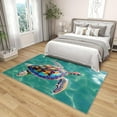 thumbnail image 4 of 3x5 Rug, Sea Turtle Door Mat, 3D Ocean Animal Rug, Sea Marine Life Rugs for Entryway, Washable & Non Slip & Soft Low Pile Small Carpet, Indoor Doormat, Sea Turtle Home Decor & Gifts, 4 of 7