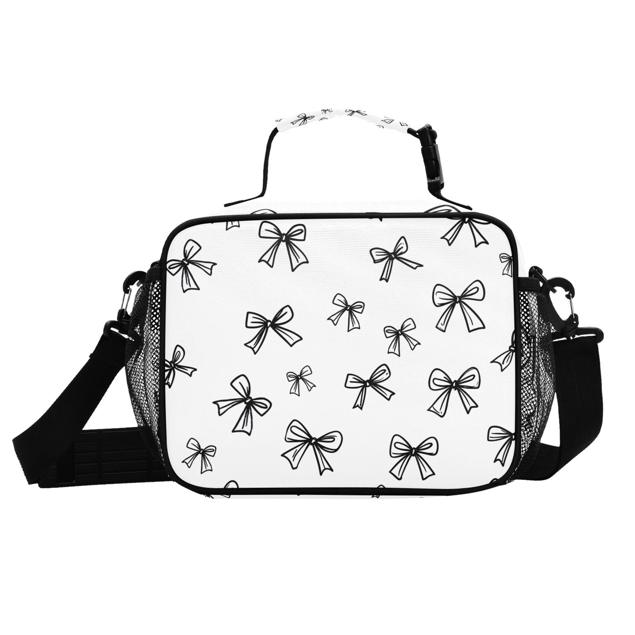 ALAZA Line Bows Lunch Box Insulated Cooler Bag Reusable Tote Bags Shoulder Strap