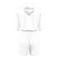 thumbnail image 4 of NMMUED Sweat Set for Women Sweatsuits Women 2 Piece Outfit Short Sets for Women Tracksuit for Women Short Sleeve Drawstring Hoodies and Lounge Sets with Pocket, White S, 4 of 4