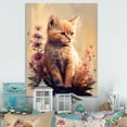 thumbnail image 2 of Designart Cute Cat Floral Art I Canvas Wall Art, 2 of 5