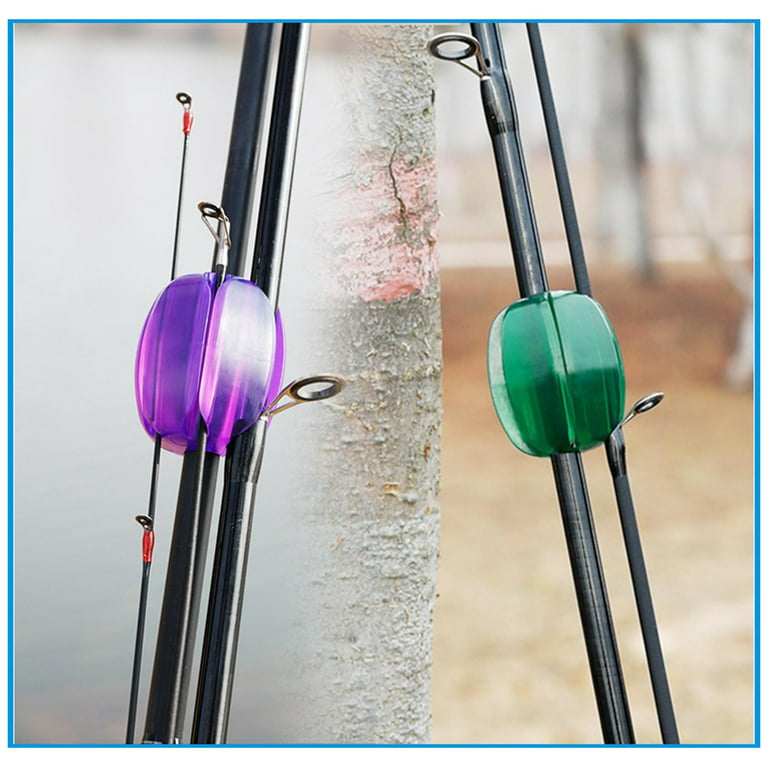 Reusable Fishing Rod Holder , Egg Shaped Binder Elastic Fastener Clip  Outdoor Fishing Clean Accessories Gear , Blue 