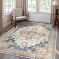 thumbnail image 2 of KUETH 9X12 Vintage Area Rugs Machine Washable Rugs for Living Room, Non Slip Flat Pile Rug with Rubber Backing, Persian Rug for Entryway Bedroom Dining Room Home Office, 2 of 6