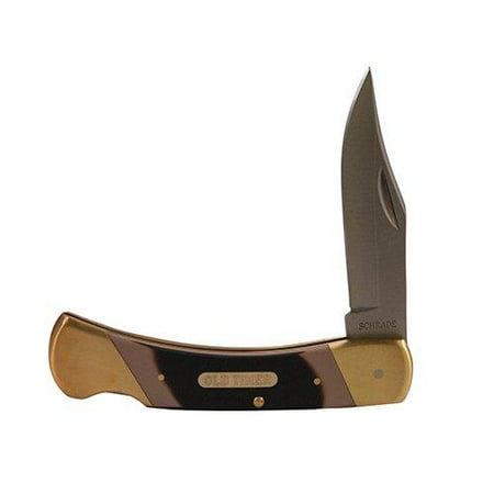 Old Folding - Old Timer 7OT Cave Bear 8.7in Stainless Steel Traditional Folding Knife with 3.9in Clip Point Blade and Sawcut Handle for Outdoor Hunting Camping and Everyday Carry