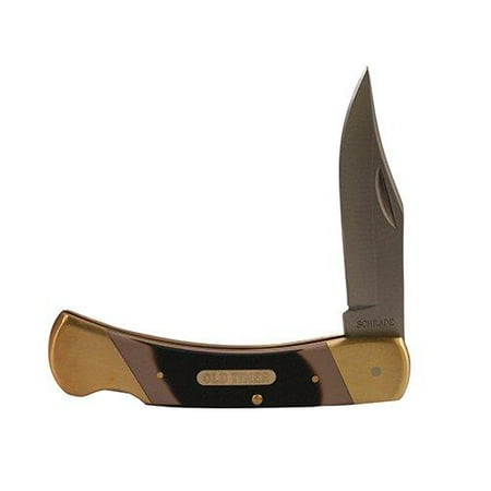 Old Timer 7OT Cave Bear 8.7in Stainless Steel Traditional Folding Knife with 3.9in Clip Point Blade and Sawcut Handle for Outdoor Hunting Camping and Everyday