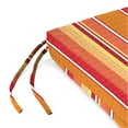 thumbnail image 5 of Jordan Manufacturing Sunbrella 17" x 19" Dolce Mango Stripe Rectangular Outdoor Chair Pad Seat Cushion with Ties (2 Pack), 5 of 9
