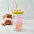 thumbnail image 4 of CafePress - Peppa Pig: Holding Baby - 16 Ounce Classic Clear Insulated Double Wall Tumbler Cup with Lid Straw , Reusable, 4 of 5