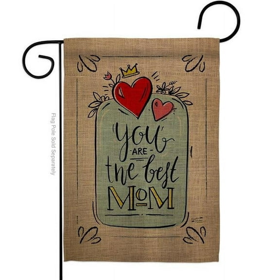 Angeleno Heritage G135162-BO The Best Mom Family Mother Day 13 x 18.5 in. Double-Sided Decorative Vertical Garden Flags for House Decoration Banner Yard Gift
