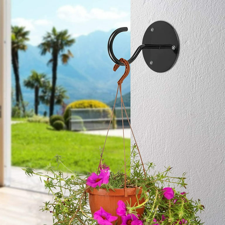 4 Piece Ceiling Hook Metal Plant Wall Hook Swag Ceiling Hangers with Screws  and Anchors for Hanging Plant Baskets Lanterns Wind Chimes Outdoor