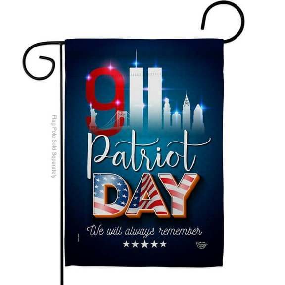 13 x 18.5 in. 911 Remember Honor American Patriot Day Vertical Garden Flag with Double-Sided House Decoration Banner Yard Gift