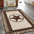 thumbnail image 3 of Country Star Washable Area Rug 2.7 x 5 ft Farmhouse Texas Star, Soft Non Slip Rugs Stain Repellent Indoor Felt Carpet for Living Dining Room Bedroom Home Office, 3 of 9