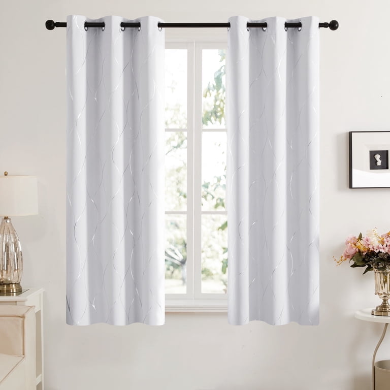 Deconovo Grommet Wave Print Blackout Curtains, 42"x63" photo 6