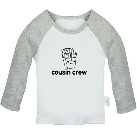 

Cousin Crew & Chips Image Print T shirt For Baby Newborn Babies T-shirts Infant Tops 0-24M Kids Graphic Tees Clothing (Long Gray Raglan T-shirt 12-18 Months)
