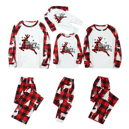 

Matching Outfits For Family Pictures Family Christmas Pajamas 2022 Long Sleeve Holiday Loungewears Xmas Elk Print Pajamas Red Buffalo Plaid Matching Pjs pjs for boys