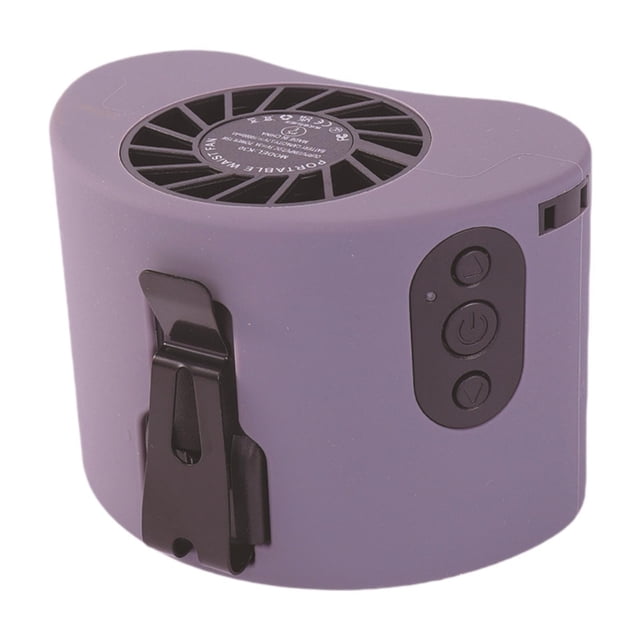 Ventilador de cintura Ventilador de refrigeración portátil Carcasa de silicona con cordón Clip recargable Cinturón Ventilador colgante para cuello Gris