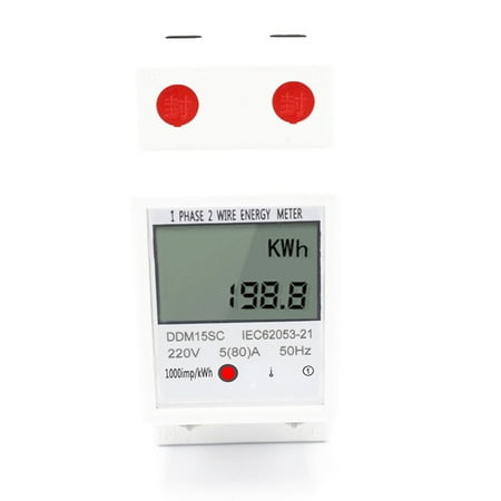 

LCD Digital Single Phase Energy Meter KWh Voltage Current Power Consumption Meter Wattmeter Electricity 220V 80A