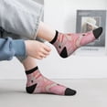 thumbnail image 2 of Fuzoiu Flamingos Print Adult Socks, Crew Moisture-wicking Socks, Unisex Cushion Crew Socks,Casual Sports Ankle Socks, 2 of 7