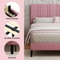 thumbnail image 3 of 4 EVER WINNER Full Size Upholstered Platform Bed Frame with Headboard, Pink Full Bed Frame, No Box Spring Needed, Pink, 3 of 7