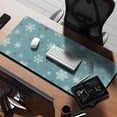 thumbnail image 2 of Long Mouse Pads for Desk,Blue Christmas Snowflake and Star Desk Mats on Top Of Desks, Desk Mouse Pad Extra Large with 3mm Non-Slip Base and Stitched Edge for Gaming,Work,Home 35.4x15.7in, 2 of 4