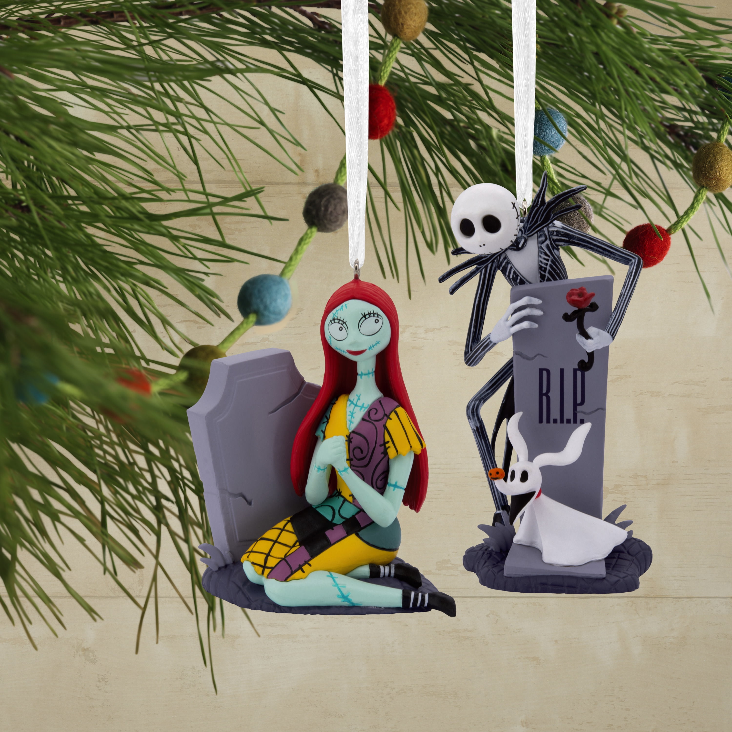 Hallmark Jack & Sally Tombstones Ornaments, Set of 2, 1 Count