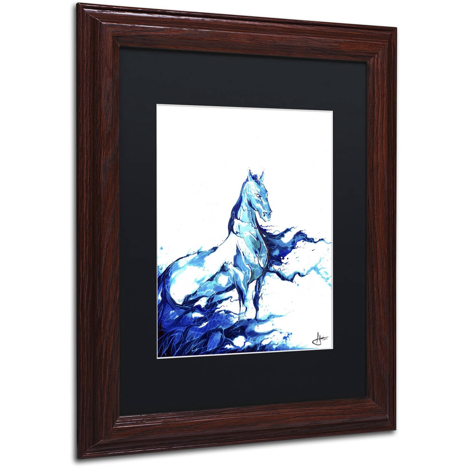Trademark Fine Art 'Poseidon' Canvas Art by Marc Allante, Black Matte, Wood Frame