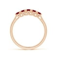 thumbnail image 2 of ANGARA Natural Half Eternity Five Stone Ruby Wedding Band in 14K Rose Gold for Women (Size-2.8mm) | July Birthstone, Birthday, Anniversary, Jewelry Gift for Women | Natural Ruby Ring, 2 of 9