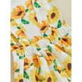thumbnail image 6 of Bagilaanoe Little Girl Jumpsuit Shorts Toddler Sleeveless Sunflower Print Romper Overalls 6M 12M 18M 24M 3T 4T 5T 6T Kids Short Pants Summer Clothes, 6 of 8