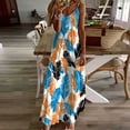 thumbnail image 2 of gbyLJF Plus Size Hippie Dress Floral Dress Summer Sequence Dress for Women Women Party Dress Orange L, 2 of 5