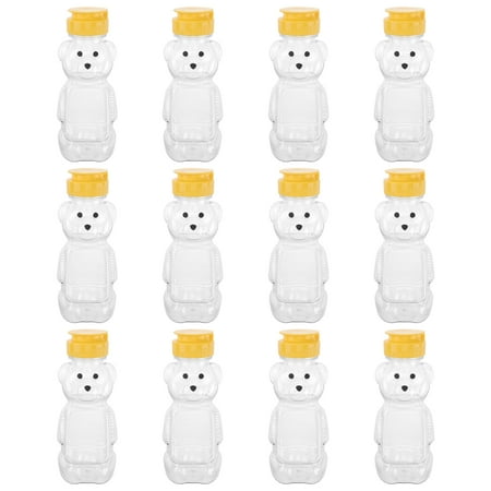 

12pcs 240ml Plastic Squeeze Condiment Bottles Bear Shape Honey Sauce Mustard Jam Dispenser